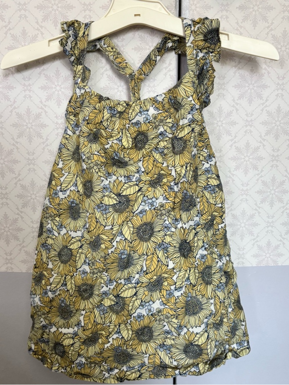 Sigrid Olsen Yellow Sunflower Print Girls Casual Dress